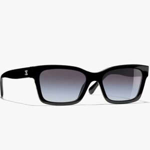 Chanel Square Sunglasses, Black, Polarized, 5417